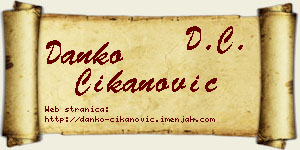 Danko Čikanović vizit kartica